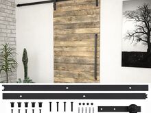 vidaXL liugukse SKIEN tarvikute komplekt 200 cm terasest, must