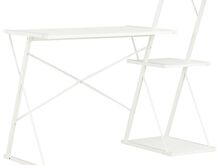 vidaXL kirjutuslaud riiuliga, valge, 116 x 50 x 93 cm