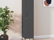 vidaXL lukustatav hoiukapp, antratsiit, 35 x 46 x 180 cm, teras