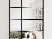 vidaXL seinapeegel, must, 80 x 60 cm, metall