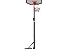 vidaXL korvpallilaud jalaga, must, 216–250 cm, polüetüleen