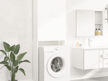 vidaXL pesumasinakapp, valge, 64 x 25,5 x 190 cm