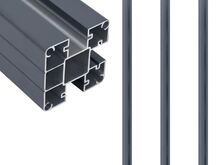 vidaXL aiapostid, 3 tk, tumehall, 185 cm, alumiinium