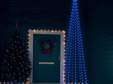 vidaXL koonusekujuline jõulupuu, sinine 400 LEDi, 100 x 360 cm