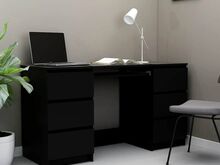 vidaXL kirjutuslaud, must, 140 x 50 x 77 cm tehispuit