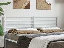 vidaXL metallist voodipeats, valge, 180 cm