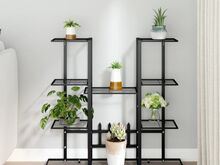 vidaXL lillealus, 94,5x25x89 cm, must, raud