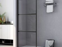 vidaXL dušinurga sein, läbipaistev ESG-klaas, must, 100 x 195 cm