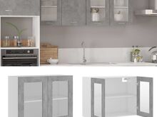 vidaXL köögikapp, betoonhall, 80 x 31 x 60 cm, tehispuit