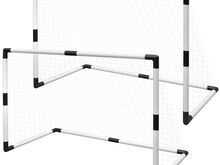 Mini jalgpallivärav postide ja võrguga 2 tk lastele 91,5 x 48 x 61 cm