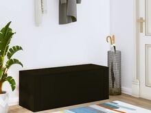 vidaXL seina jalatsikapp, must, 100 x 35 x 38 cm, tehispuit