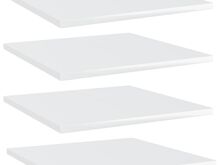 vidaXL riiuliplaadid 4 tk, kõrgläikega valge, 40x40x1,5 cm, tehispuit