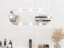 vidaXL seinapeegel LED-tuledega, 30 x 70 cm, klaas, ovaalne