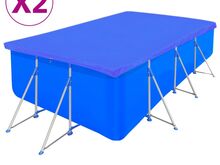 vidaXL basseinikatted 2 tk, PE kandilised 90 g/m2 394 x 207 cm