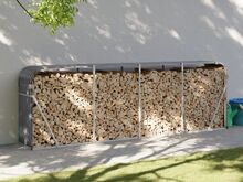 vidaXL küttepuude alus, antratsiithall, 300x45x100 cm, tsingitud teras
