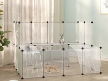 vidaXL väikelooma aedik, läbipaistev, 143 x 107 x 93 cm, PP ja teras