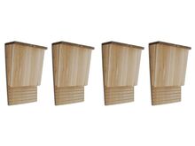 vidaXL nahkhiirte pesakastid, 4 tk, 22 x 12 x 34 cm, puit