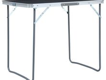 vidaXL kokkupandav matkalaud, metallraam 80 x 60 cm, hall