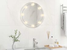 vidaXL seinapeegel LED-tuledega, ümar, klaas