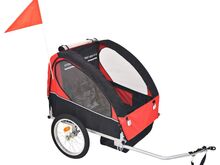 vidaXL laste jalgrattahaagis punane ja must, 30 kg