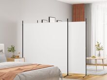 vidaXL 3 paneeliga sirm, valge, 525x180 cm, kangas