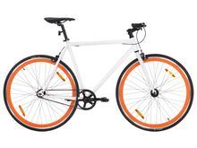 vidaXL ühekäiguline jalgratas, valge ja oranž, 700C 59 cm