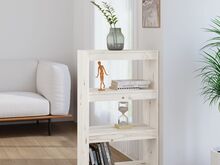 vidaXL raamaturiiul/ruumijagaja valge 60 x 30 x 103,5 cm täismännipuit