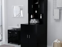 vidaXL pesumasinakapp, must, 71 x 71,5 x 91,5 cm