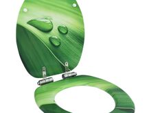 vidaXL WC prill-laud vaikselt sulguv, MDF, roheline, veepiisa disainiga
