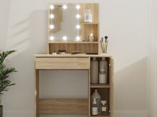 vidaXL tualettlaud LEDiga, Sonoma tamm, 86,5 x 35 x 136 cm