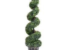 vidaXL kunsttaim pukspuu spiraal lillepotiga, roheline, 117 cm