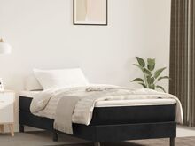 vidaXL vedrumadrats, must, 90x200x20 cm, samet
