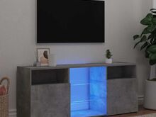 vidaXL telerialus LED-tuledega, betoonhall, 120x30x50 cm