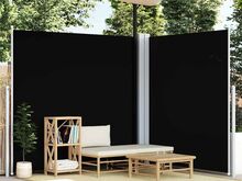 vidaXL lahtitõmmatav külgsein must 200 x 600 cm