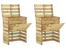vidaXL liistudega kompostikast, 2 tk, 80x50x100 cm immutatud männipuit