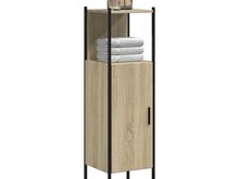 vidaXL vannitoakapp, Sonoma tamm, 33 x 33 x 120,5 cm, tehispuit