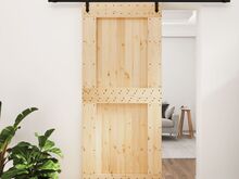 vidaXL liuguks tarvikutega, 90 x 210 cm, männipuit