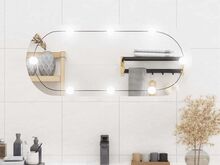 vidaXL seinapeegel LED-tuledega, 35 x 80 cm, klaas, ovaalne