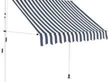 vidaXL kokkupandav varikatus, sinise-valgetriibuline, 200 cm