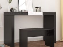 vidaXL kosmeetikapink, must, 70 x 35 x 45 cm, tehispuit