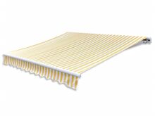 vidaXL kokkupandav varikatus, mootoriga, 400 cm kollane/valge