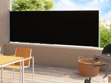 vidaXL lahtitõmmatav terrassi külgsein, 180 x 500 cm, must
