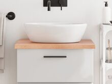 vidaXL vannitoa töötasapind, helepruun, 60x50x(2-4) cm, täispuit