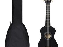 vidaXL sopran ukulele komplekt kotiga lastele must 21