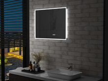vidaXL vannitoa LED-seinapeegel puuteanduri ja ajanäidikuga 80 x 60 cm