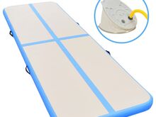 vidaXL täispumbatav võimlemismatt pumbaga 600 x 100 x 10 cm PVC sinine