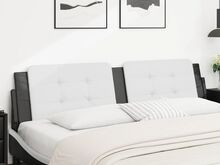 vidaXL voodipeatsi padi, valge ja must, 200 cm, kunstnahk