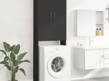 vidaXL pesumasinakapp, must, 64 x 25,5 x 190 cm