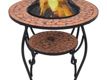 vidaXL tuleasemega laud, terrakota, 68 cm, keraamiline