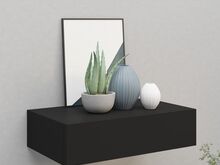 vidaXL sahtliga seinariiul, must 40x23,5x10 cm MDF
